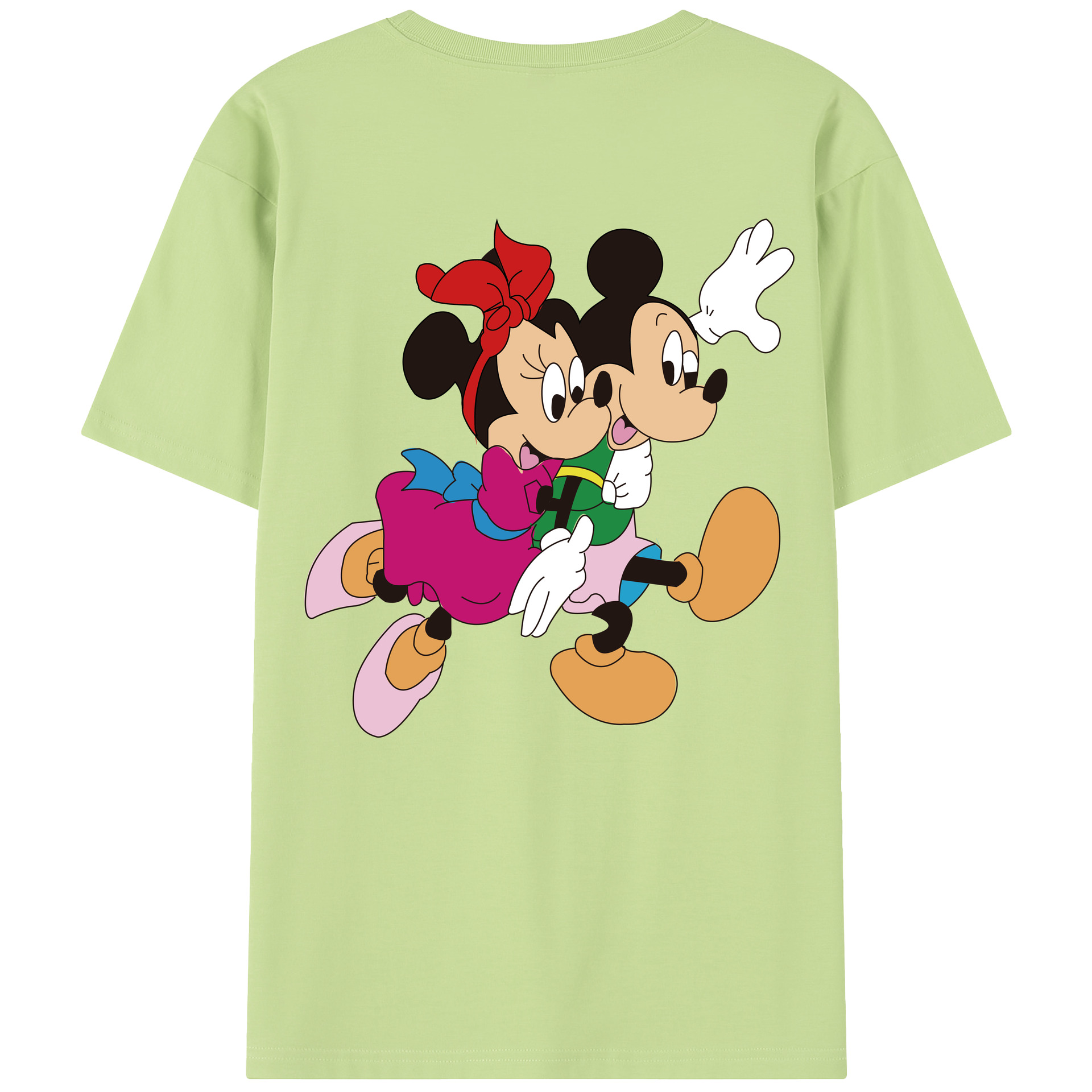 （画像用） ミッキーマウス Mickey Mouse 綿100％半袖Tシャツ（背面プリント）